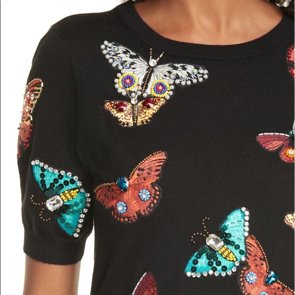 ⛔️🚫SOLD🚫⛔️ALICE + OLIVIA Ciara Butterfly Sweater - Picture 4 of 8